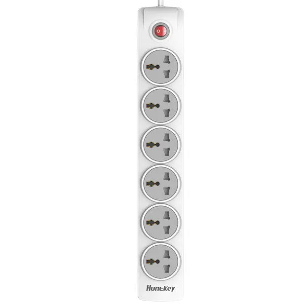 Huntkey Szn601 6 Outlets Universal Power Strip 2m Surge Protector (White) Huntkey