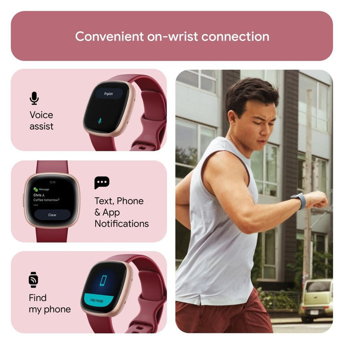 Fitbit Versa 4 Fitness Watch (Beet Juice / Copper Rose Aluminum) FB523RGRD-FRCJK