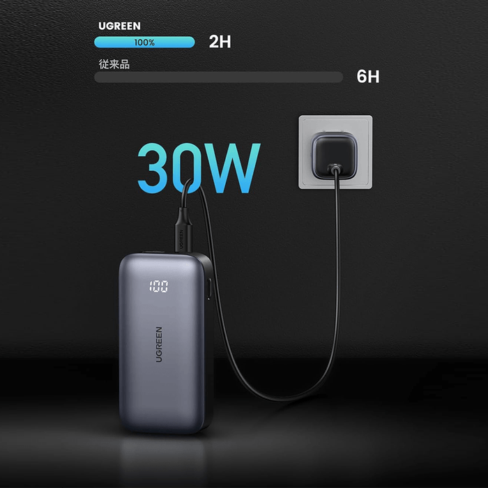 UGREEN 30W  Nexode Two-Way 10,000 mAh Battery Fast Charging Power Bank For iOS & Android Devices (25185)