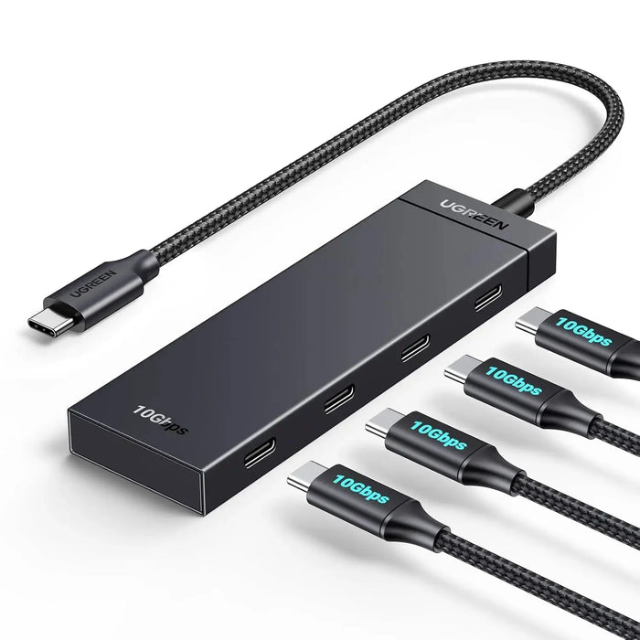 UGREEN 10Gbps 4 In 1 USB C Hub, USB 3.2 Adapter with 4 USB-C 3.2 Splitter Extender for MacBook Pro/Air, iPad Pro, iPhone 15/15 Pro Max, Surface, PC, Laptops and More (35584) Ugreen
