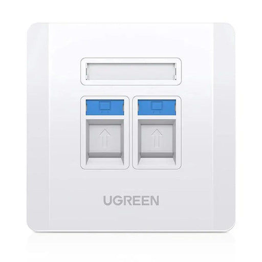 UGREEN Dual Port Wall Plate 2-Port Keystone Faceplate Standard RJ45 Cat6 Cat5e Ethernet Audio Video HDMI Jack Home (80182) Ugreen