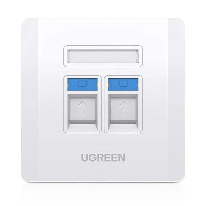 UGREEN Dual Port Wall Plate 2-Port Keystone Faceplate Standard RJ45 Cat6 Cat5e Ethernet Audio Video HDMI Jack Home (80182) Ugreen