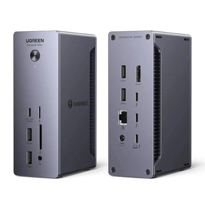 UGREEN Revodok Max 213 Thunderbolt 4 Dock, 13-in-1 40Gbps Docking Station with Dual 4K@60Hz or Single 8K Display, 90W Charging for Laptop, 2.5GbE, SD/TF 4.0 for MacBook Windows PC Laptops and More (25054) TeckPot