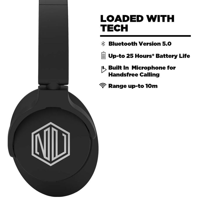 Nu Republic Starboy 3 Wireless Headphones with Extra bass Mode, Extra Memory Foam in Ear-Cups and Headband, 25 Hours Battery Lif