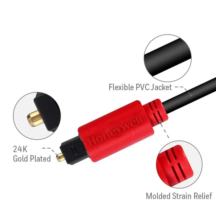 HONEYWELL HC000012 Digital Optical TosLink Cable- 2Meters