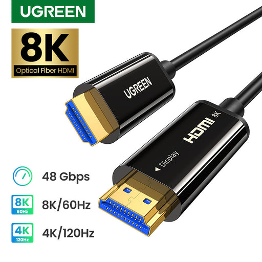 UGREEN 80406, 8K@60Hz HDMI 2.1 Male to Male Fiber Optic Cable,10m