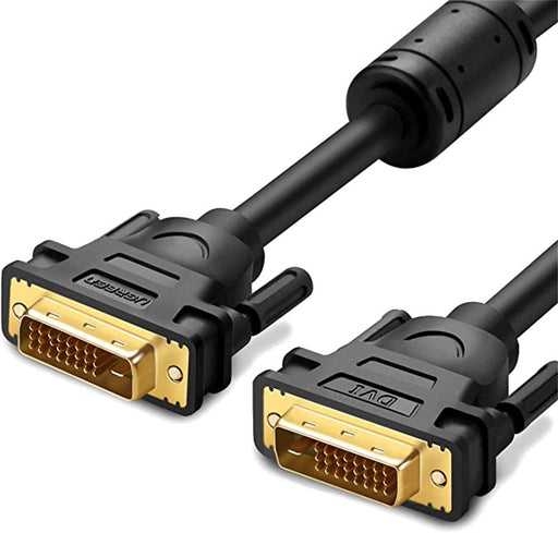 UGREEN 11604 DVI-D 24+1 Dual Link Male To Male Cable Gold Plated 2M With Ferrite Core Support 2560x1600- Black