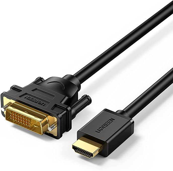 UGREEN 10135 HDMI To DVI Bi Directional, DVI-D 24+1 Male To HDMI Male High Speed Adapter Cable, 2M