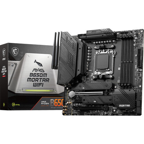 MSI MAG B650M Mortar WIFI Motherboard (AMD Socket AM5/Ryzen 7000 Series CPU/Max 128GB DDR5 6400MHz Memory)