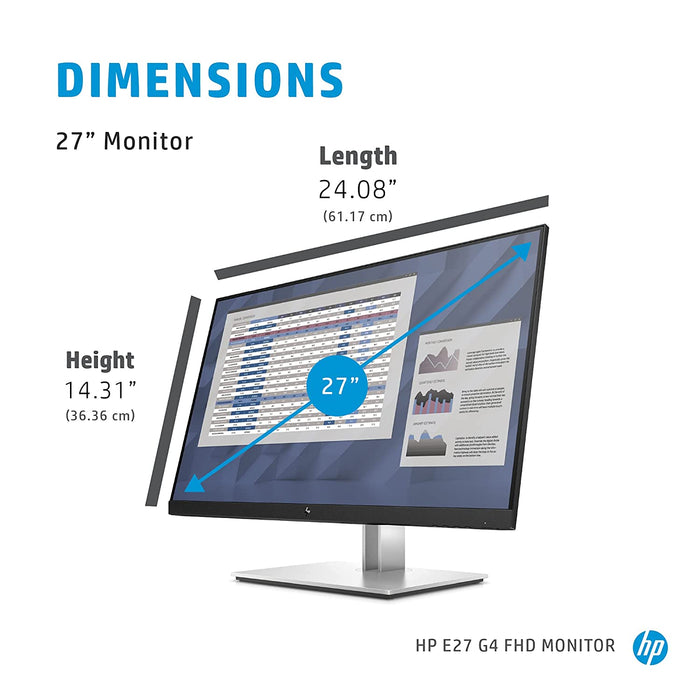 HP E27 G4 27-inches Full HD 1920 x 1080 Pixels Anti-Glare IPS Monitor with Low Blue Light Mode and On-Screen Control (9VG71AA)