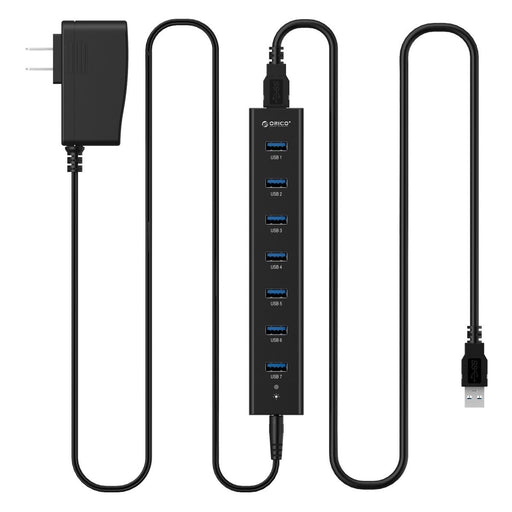 ORICO-H7013-U3-V1-BKBP 7-Port Hub USB 3.0 Hub With 5Gbps Speed ​​& 1M Cable (Black)