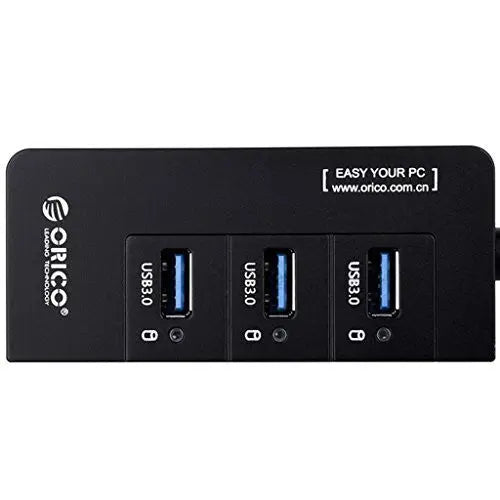 ORICO-HR01-U3-V1-BK-BP Portable Aluminum 3 Port USB 3.0 HUB RJ45 10/100/1000 Gigabit Ethernet LAN With Wired Network Adapter