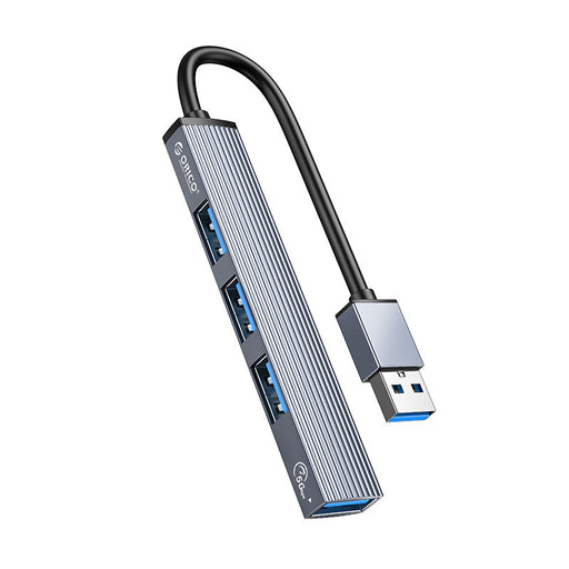ORICO-AH-A13-GY-BP 4 Ports USB-A To USB3.0 HUB(1x USB 3.0, 3x USB 2.0, 0.15m, ALU Grey)