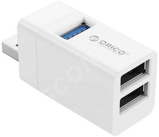 ORICO-MINI-U32-WH-BP 3 IN 1 MINI USB HUB(3 Port USB2.0+USB3.0,White)