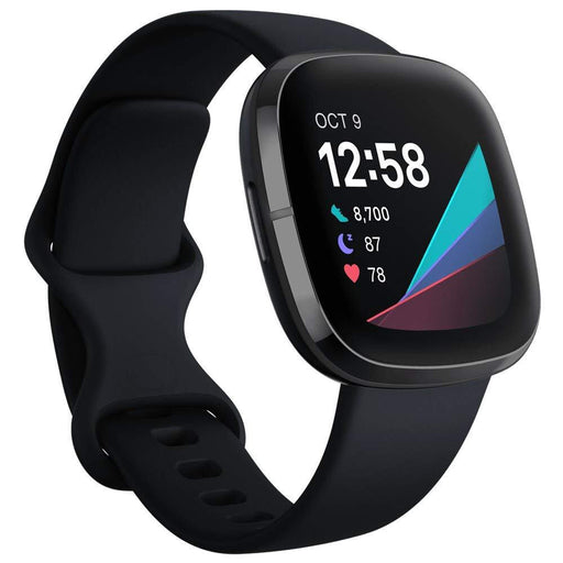 Fitbit Sense Advanced Smartwatch With Tools, Bluetooth, One Size(S & L Bands Included, Carbon/Graphite) FB512BKBK-FRCJK