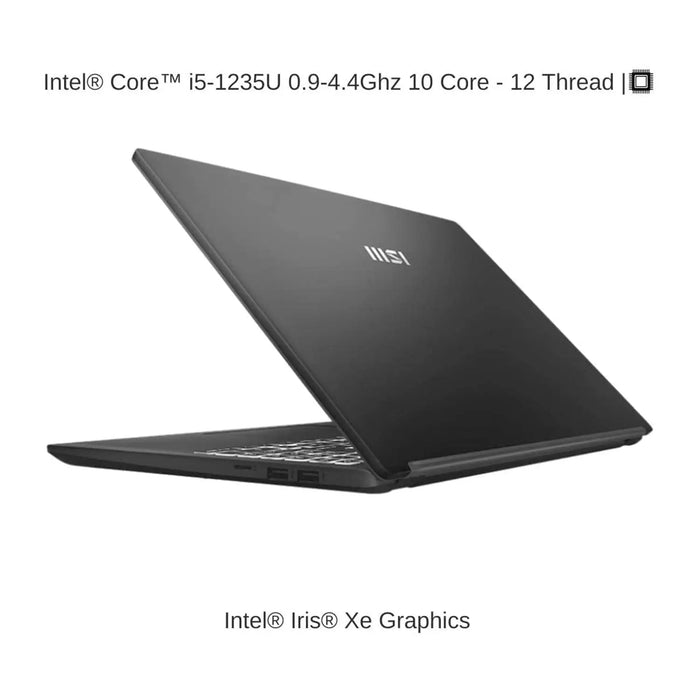 MSI Modern 15-B12M-227IN, Intel 12th Gen. i5-1235U, 40CM FHD 60Hz Laptop (16GB/512GB NVMe SSD/ Windows 11 Home/Iris Xe Graphics)
