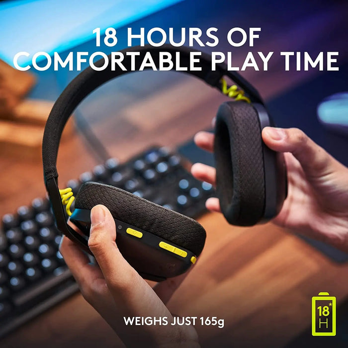 Logitech G435 Light Speed & Lightweight Gaming Bluetooth Wireless Over Ear Headphones With Mic-Black(Open Box)