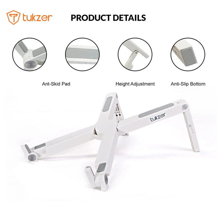 Tukzer CCC-AAA-DE-0712-F1-213 15.6" 2 Level Foldable Laptop Stand Riser-White(Open Box)
