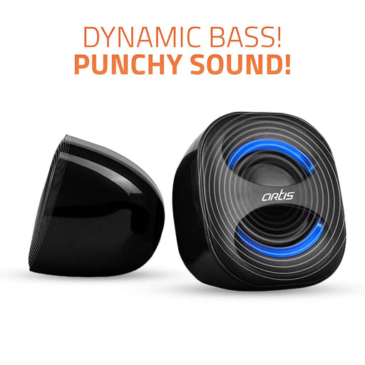 Artis Mini 2.0 USB Multimedia Speakers-Blue(Open Box)