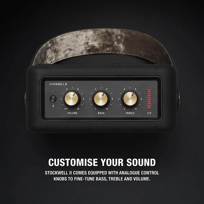 Marshall Stockwell II 20W Wireless Bluetooth Portable Speaker (Black & Brass)