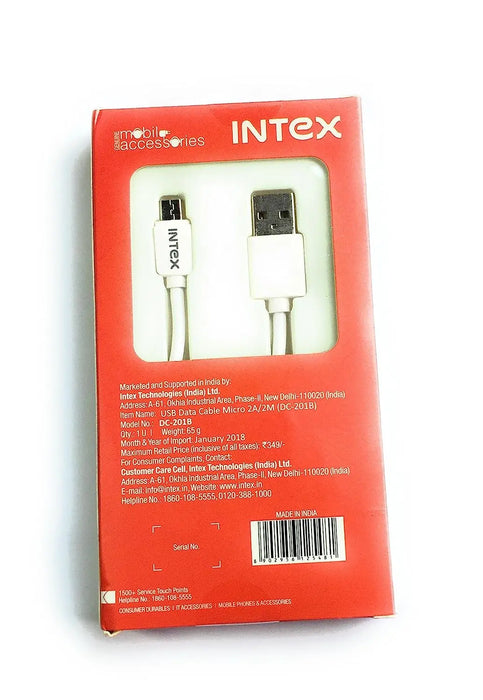 Intex DC- 201B USB Charger & Data Cable For All Android Devices (White)
