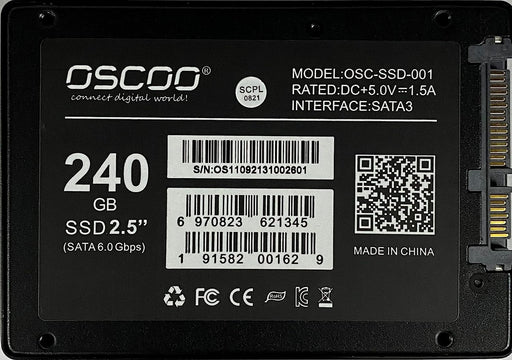 OSCOO 2.5" SATA III 240GB SSD Hard Drive Black For PC & Laptop(OSSSD-001240GB)