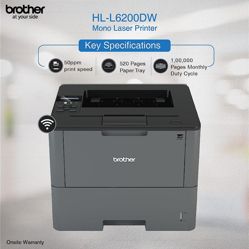 Brother HL-L6200DW Business Laser Printer With Wi-Fi, Network & Auto Duplex Printing (Black)