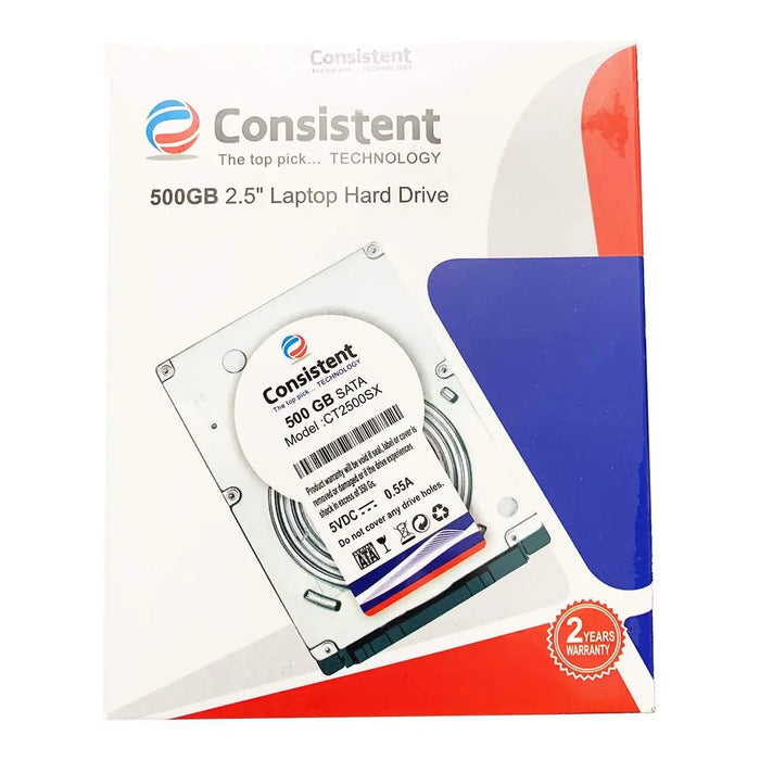 Consistent 500 GB SATA 2.5 Inch 7mm Laptop Internal Hard Drive With 2 Year Warrenty(CT2500SX)