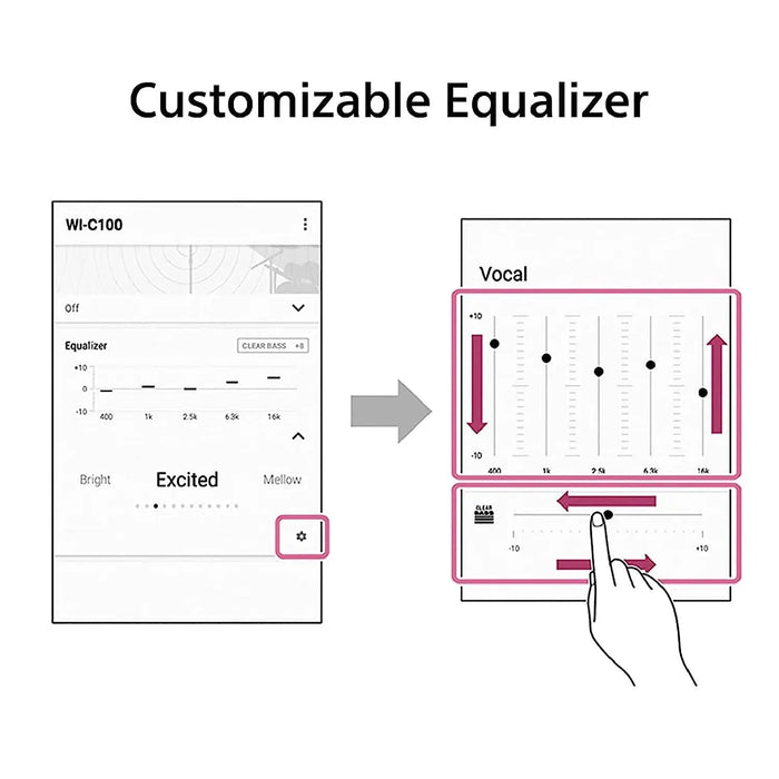 Sony WI-C100 Wireless In-Ear Bluetooth Headset With Mic - Taupe