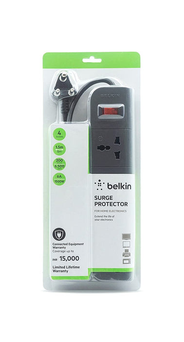 Belkin Essential Series 4-Socket Surge Protector (F9E400zb1.5MGRY)