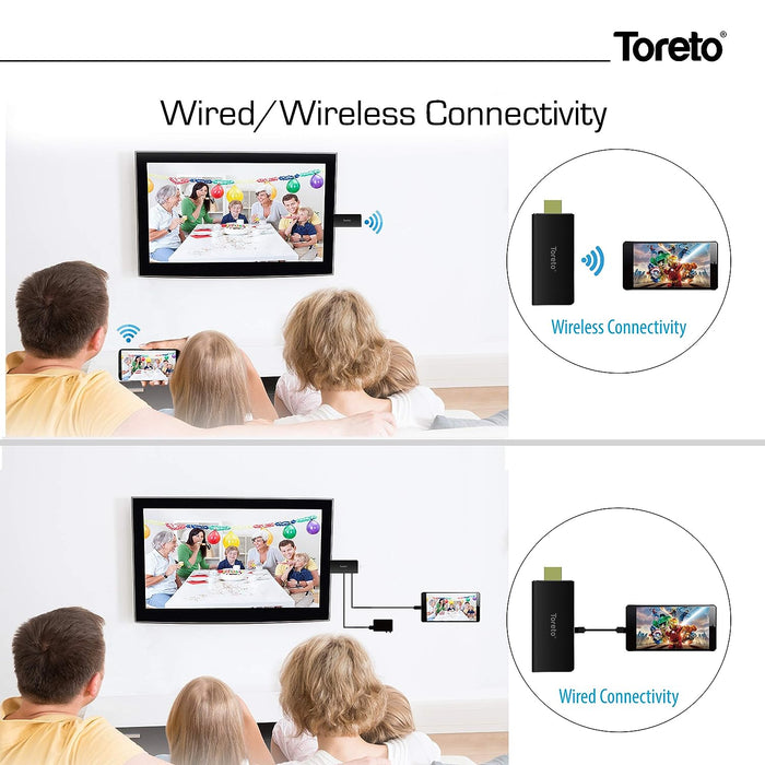 Toreto Wired & Wireless 2 in 1 HDMI Display Dongle TORCAST+ TOR-608