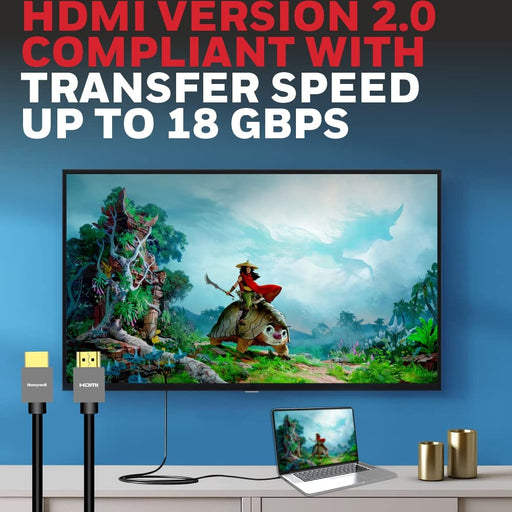 HONEYWELL HC000009 HSD Short Collar HDMI 2.0 Cable With Ethernet| 18GBPS|Supports 3D /4Kx2KUHD