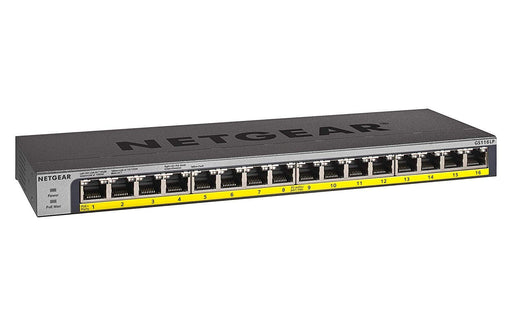 Netgear 16-Port Gigabit Ethernet Unmanaged PoE Switch (GS116LP) - with 16 x PoE Network Switch