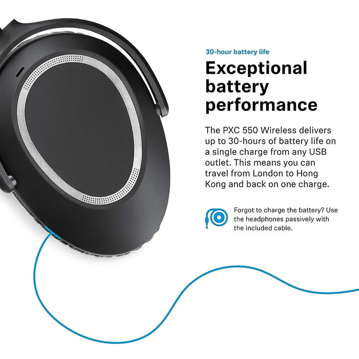 Sennheiser PXC 550 Wireless – NoiseGard Adaptive Noise Cancelling, Bluetooth Headphone with Touch Sensitive Control 30hr backup
