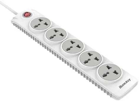 Huntkey Szn501 5 Outlets Power Extension Cord 2m Surge Protector Power Strip(White)