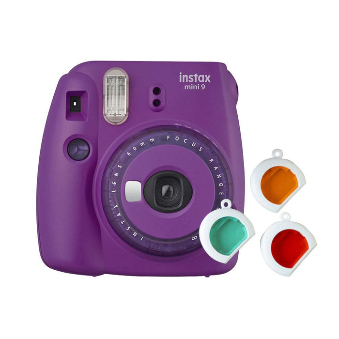 FUJIFILM! Instax Mini 9 Cupid Box With 10 Heart Film Shots, LED Bunting, 5 Fridge Magnets (Clear Purple)