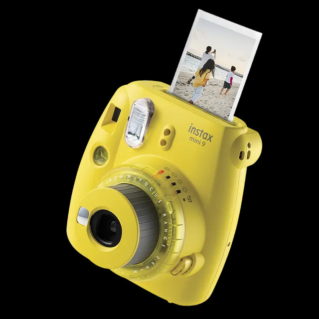 Fujifilm Instax Mini 9 Delight Box With 10 Shots, 5 Fridge Magnets, Bunting (Clear Yellow)