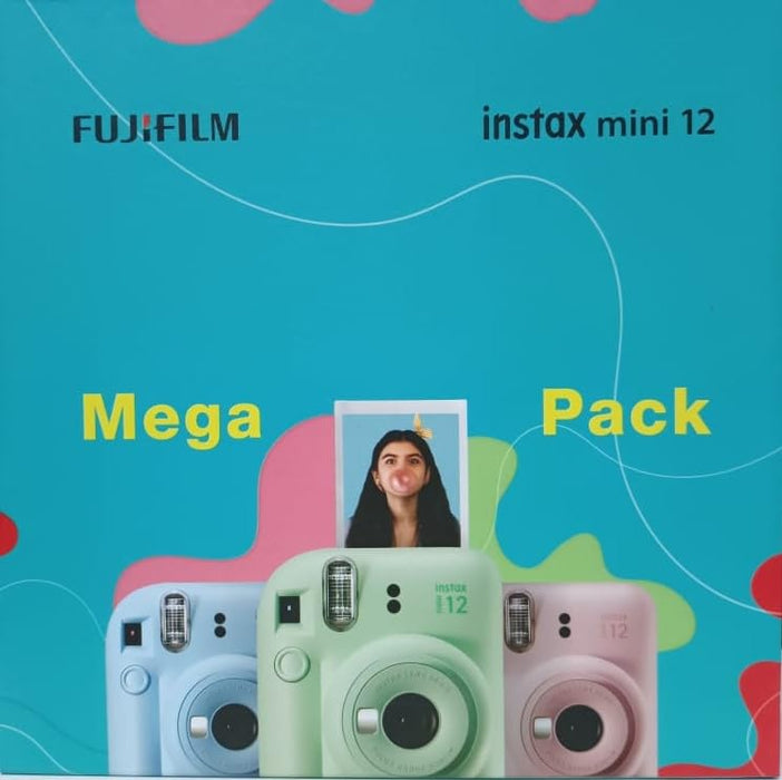 Fujifilm Instax Mini 12 Mega Pack With 40 Shots, Bunting Set, Mini 12 Cover (Lilac Purple)