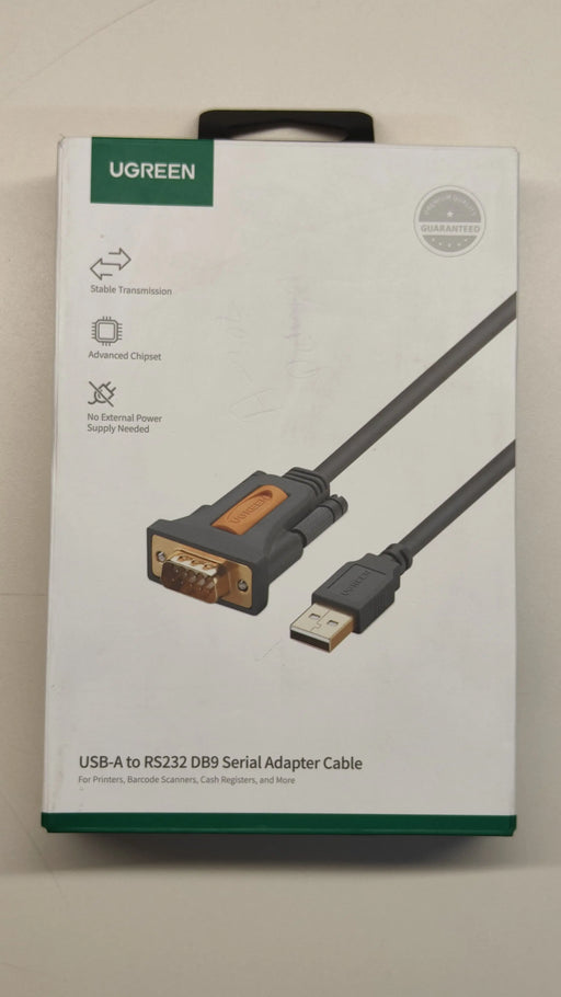 UGREEN 2m USB 2.0 A Male to RS232 DB9 Male Serial Adapter Cable with PL2303 Chipset (20222/ Open Box) - TeckPot