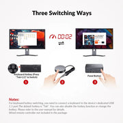 AV Access iDock D23 8K DisplayPort KVM Switch 12 In 1 Docking Station for 2 Desktop PCs, Triple Monitor Design, 1G Ethernet, USB 3.0, 165/144/120Hz for Gaming AV Access