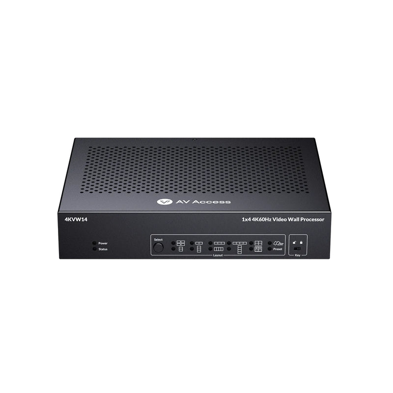 AV Access Versatile 1×4 4K HDMI Video Wall Processor with Advanced Bezel Correction, Wide-Screen Support, and Customizable Layouts