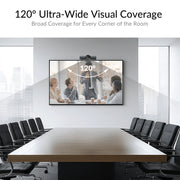 AV Access BizEye 90 4K AI Webcam with 1/1.8″ CMOS Sensor, 120° Wide Angle, Smart Tracking, Auto Framing, Dual Mics, App Control for Conference Room AV Access