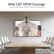 AV Access BizEye P30 4K PTZ Camera with Dual Lens, Auto Tracking & AI Framing, 3x Optical Zoom, 120° Panoramic View for Smart Video Conference AV Access
