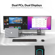 AV Access iDock M10 KVM Switch 10 In 1 Docking Station for MacBook and PC, Usb C, Dual 4K HDMI Displays, 1 Laptop + 1 Desktop Switching, High Refresh Rates, 100W Charging AV Access