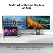 AV Access iDock M10 KVM Switch 10 In 1 Docking Station for MacBook and PC, Usb C, Dual 4K HDMI Displays, 1 Laptop + 1 Desktop Switching, High Refresh Rates, 100W Charging AV Access
