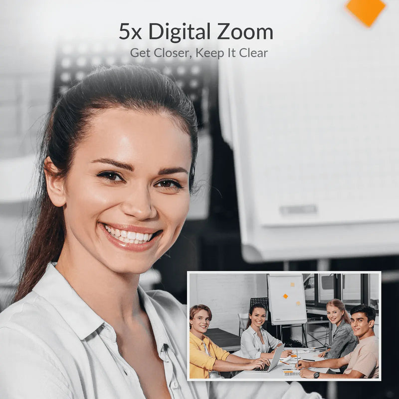 AV Access BizEye 90 4K AI Webcam with 1/1.8″ CMOS Sensor, 120° Wide Angle, Smart Tracking, Auto Framing, Dual Mics, App Control for Conference Room AV Access