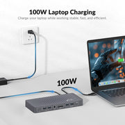 AV Access iDock M10 KVM Switch 10 In 1 Docking Station for MacBook and PC, Usb C, Dual 4K HDMI Displays, 1 Laptop + 1 Desktop Switching, High Refresh Rates, 100W Charging AV Access