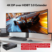 AV Access 4KEX100-DP-Pro 4K DisplayPort KVM Extender over HDBaseT 3.0, Uncompressed 4K@60Hz up to 100m/330ft, Zero Latency, 120/144/165/240Hz for Gaming AV Access