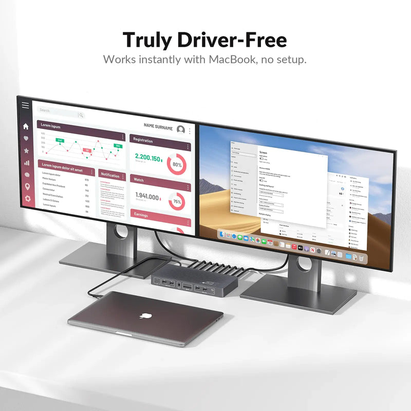 AV Access iDock M10 KVM Switch 10 In 1 Docking Station for MacBook and PC, Usb C, Dual 4K HDMI Displays, 1 Laptop + 1 Desktop Switching, High Refresh Rates, 100W Charging AV Access