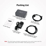 AV Access iDock D23 8K DisplayPort KVM Switch 12 In 1 Docking Station for 2 Desktop PCs, Triple Monitor Design, 1G Ethernet, USB 3.0, 165/144/120Hz for Gaming AV Access